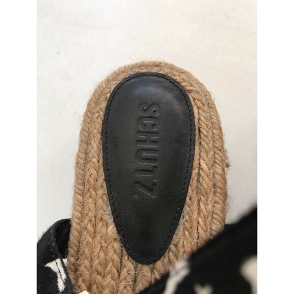 Schutz Sandalia Salto Baixo Platform Jute Animal Print Sandals - Picture 7 of 12